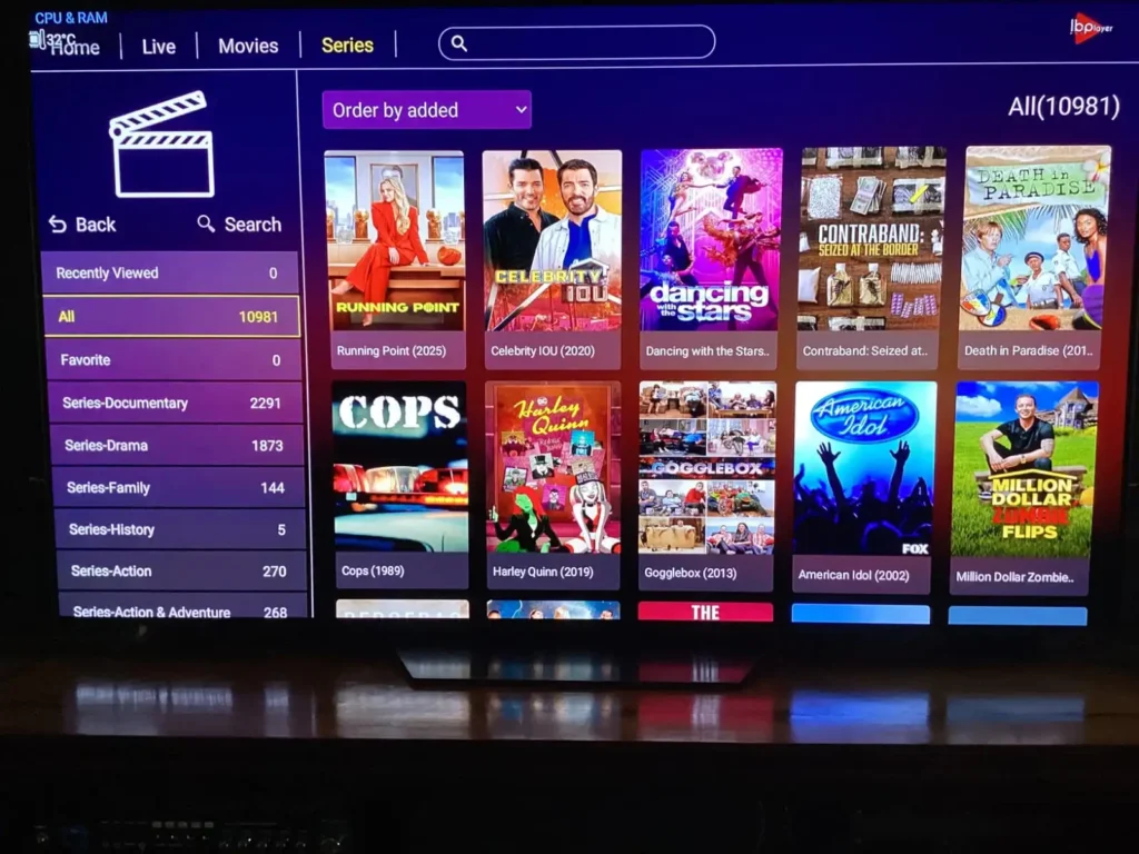 IBO Player Pro streaming IPTV channels with Keen IPTV