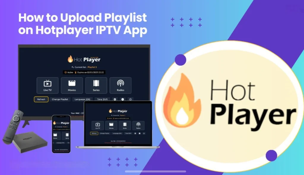 Hot Player Pro IPTV app interface on Smart TV