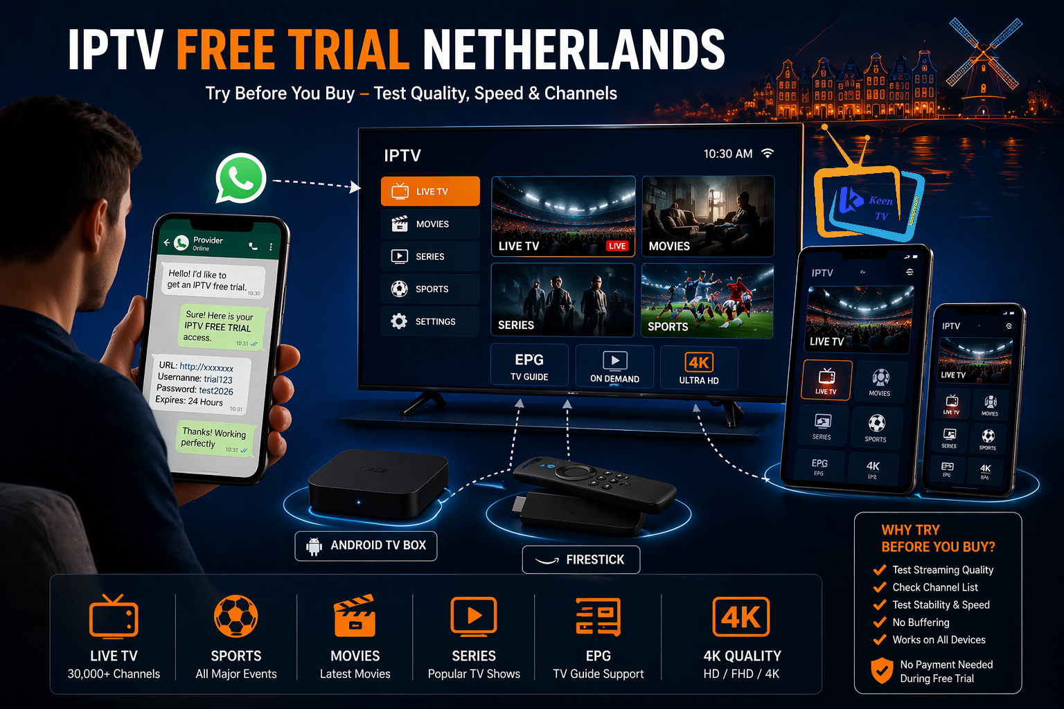 How to get IPTV free trial Netherlands on Smart TV Firestick and Android TV