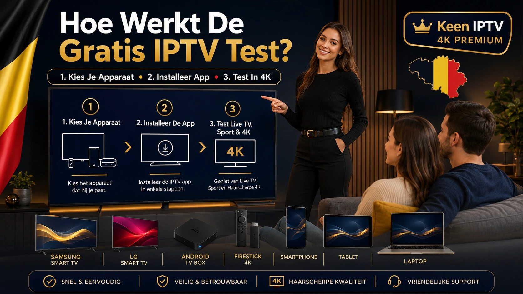 Hoe werkt IPTV gratis test België op Smart TV Android TV en Firestick