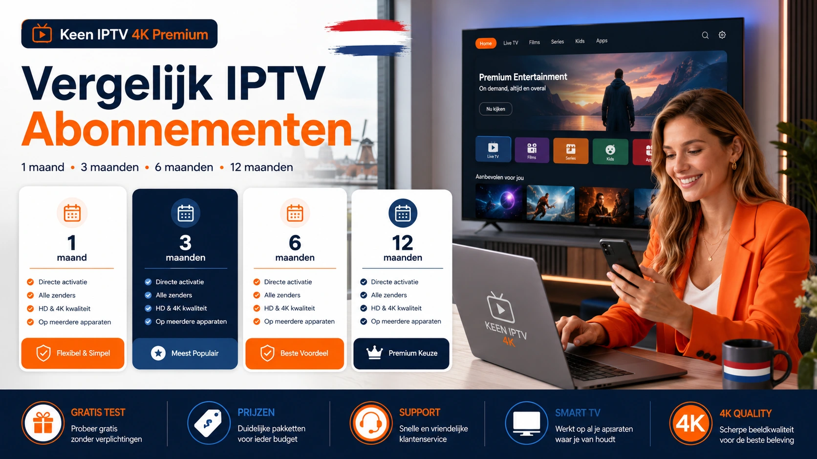 IPTV abonnement Nederland vergelijken op Smart TV Firestick Android TV en mobiel
