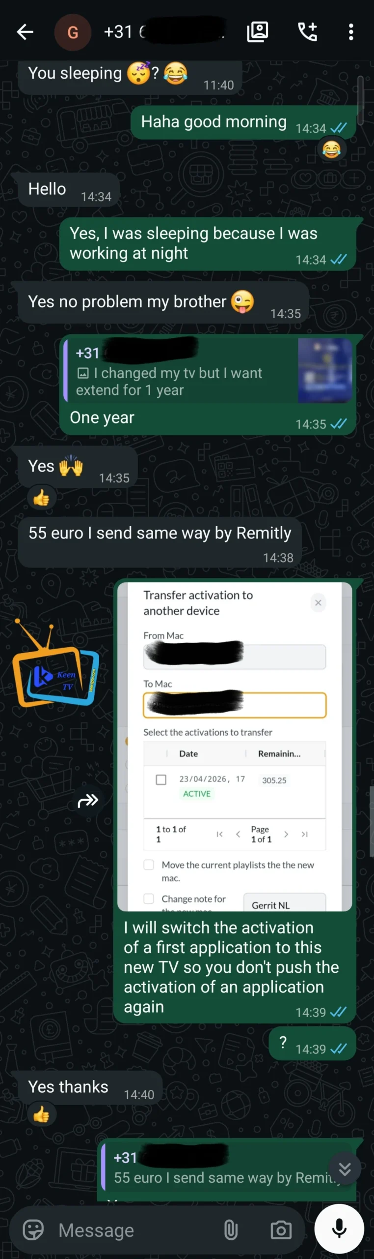 Netherlands customer support experience with Keen IPTV